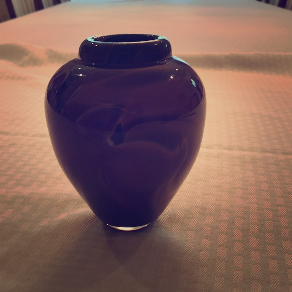 A 6” tall onyx vase